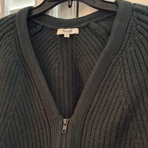 Madewell Deep Green Ribbed Cardigan XS